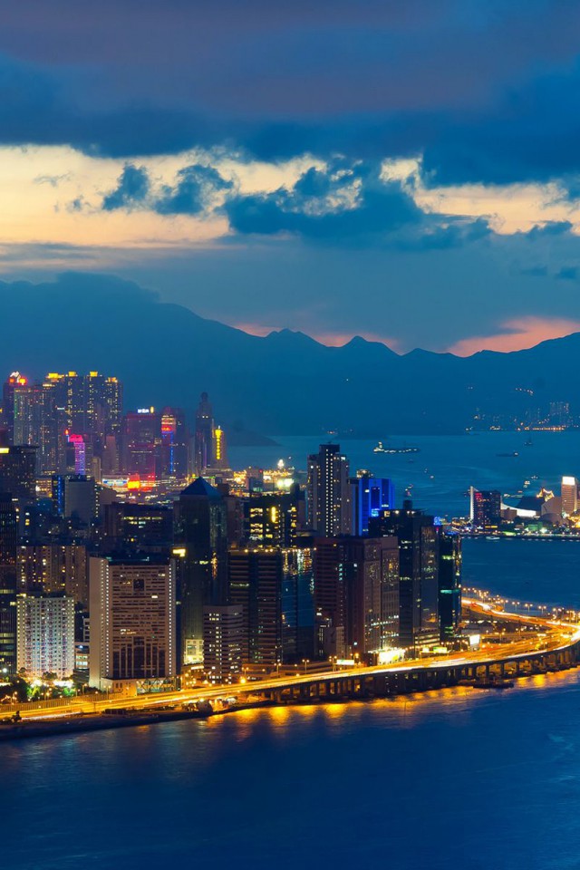 世界の風景 香港の夜景 Iphone壁紙ギャラリー