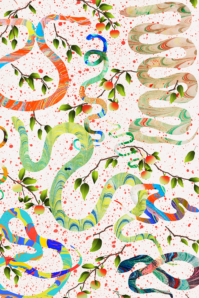 カラフルなヘビのイラスト壁紙 Iphone壁紙ギャラリー