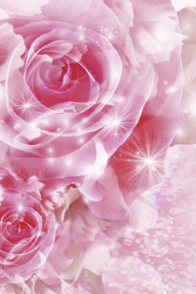 ピンクのバラのキラキラiphone壁紙 Iphone壁紙ギャラリー