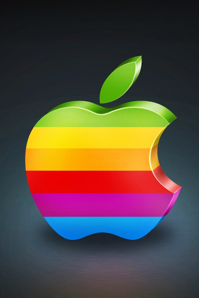 Ipod Touch Iphone 4 S 640x960 Mobile Wallpaper Apple Logo Colorful  iPhone壁紙ギャラリー