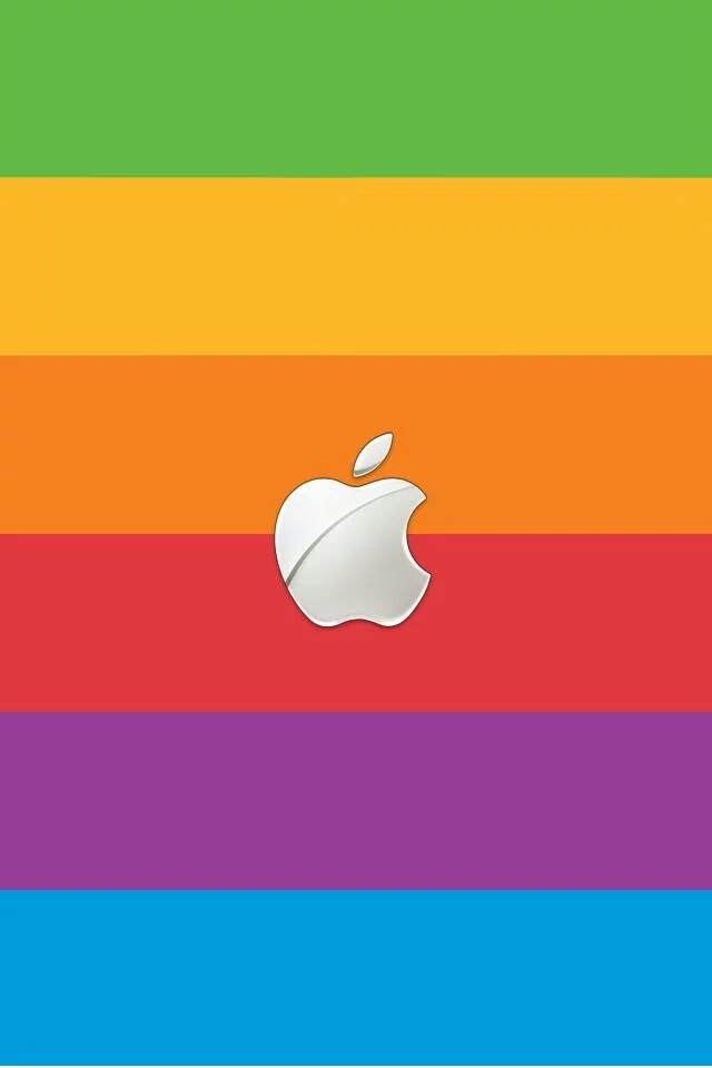 アップルロゴ 虹色背景 Iphone壁紙ギャラリー