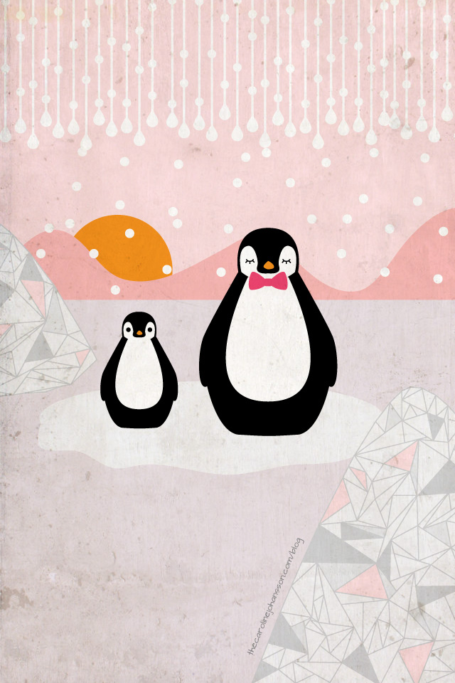 ペンギンの親子 かわいいイラスト壁紙 Iphone壁紙ギャラリー