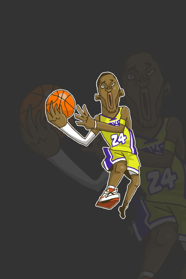 Nbaイラスト バスケイラスト アンストッパブル Nba Illustration Nba Caricature Unstoppable Kobe Bryant コービー ブライアント Iphone壁紙ギャラリー