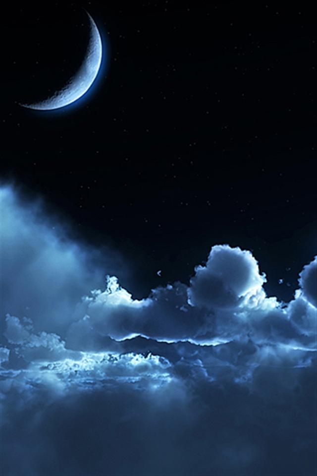 月に照らされた夜の雲 Iphone壁紙ギャラリー