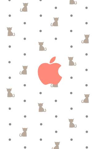 猫＆水玉模様|水玉模様のiPhone壁紙