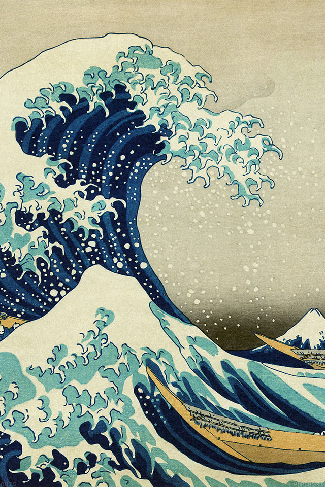 人気139位 銭湯に描いてそうな波の日本画 Iphone壁紙 Iphone壁紙ギャラリー
