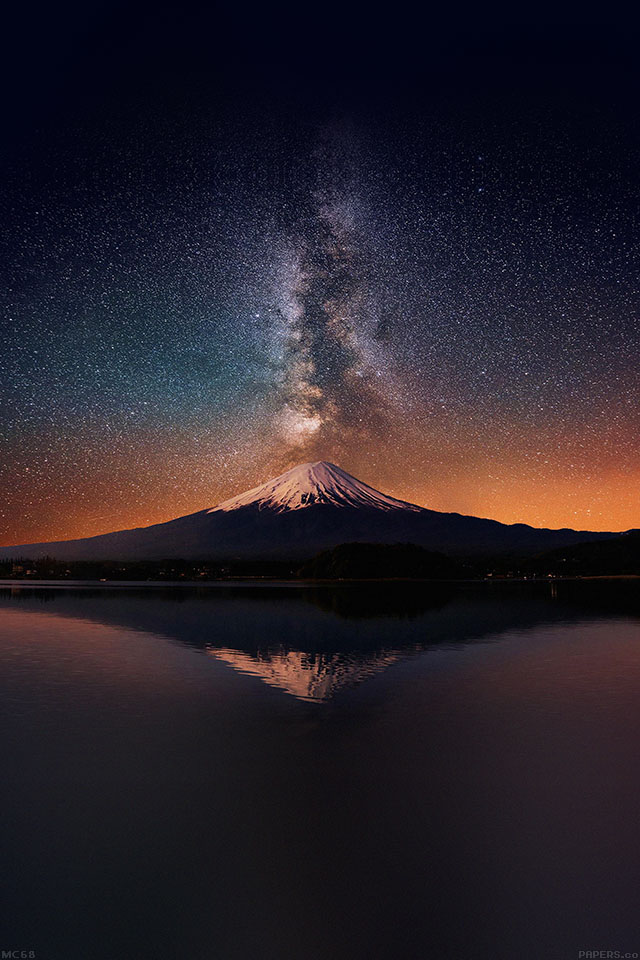 富士山と天の川 Iphone壁紙ギャラリー