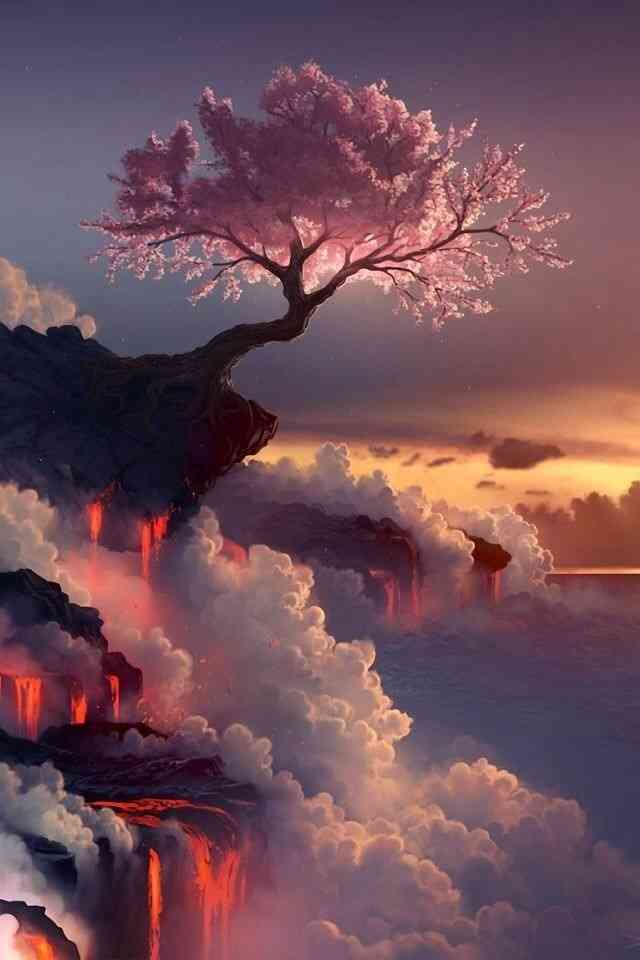 人気252位 崖の上の桜 幻想的な美しい風景のスマホ壁紙 Iphone壁紙ギャラリー