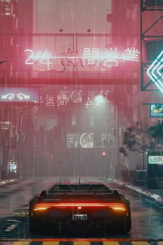 雨とネオン