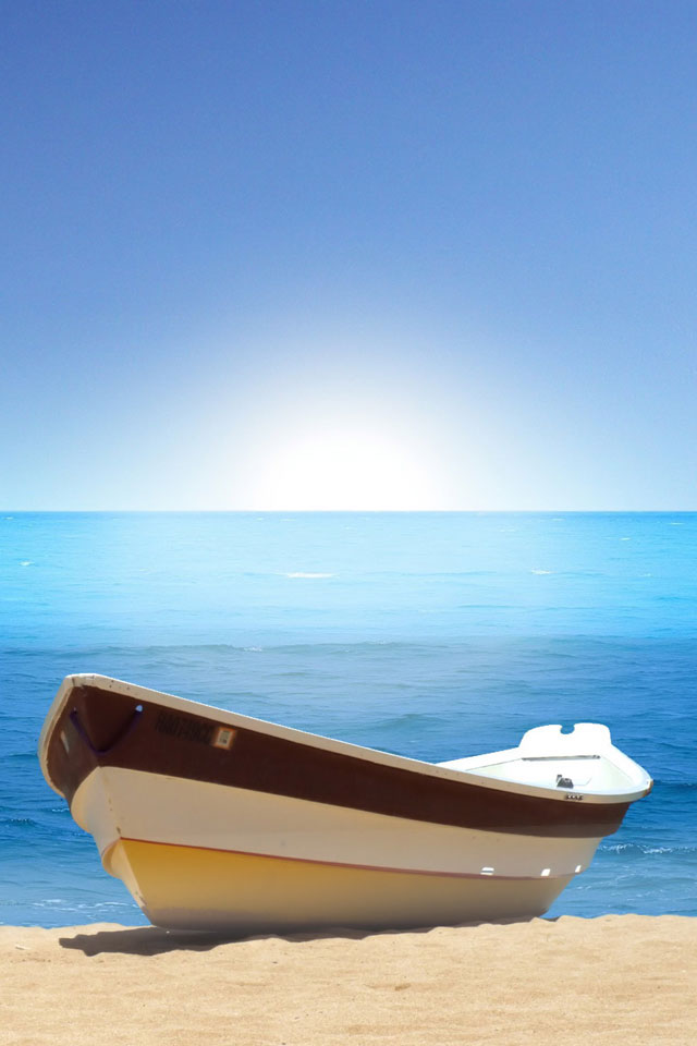 砂浜の小舟 Iphone壁紙ギャラリー