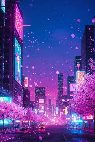 【53位】Sakura Cyberpunk|風景のiPhone壁紙