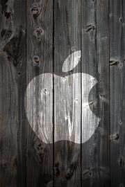 iPhone壁紙Simple wood apple …