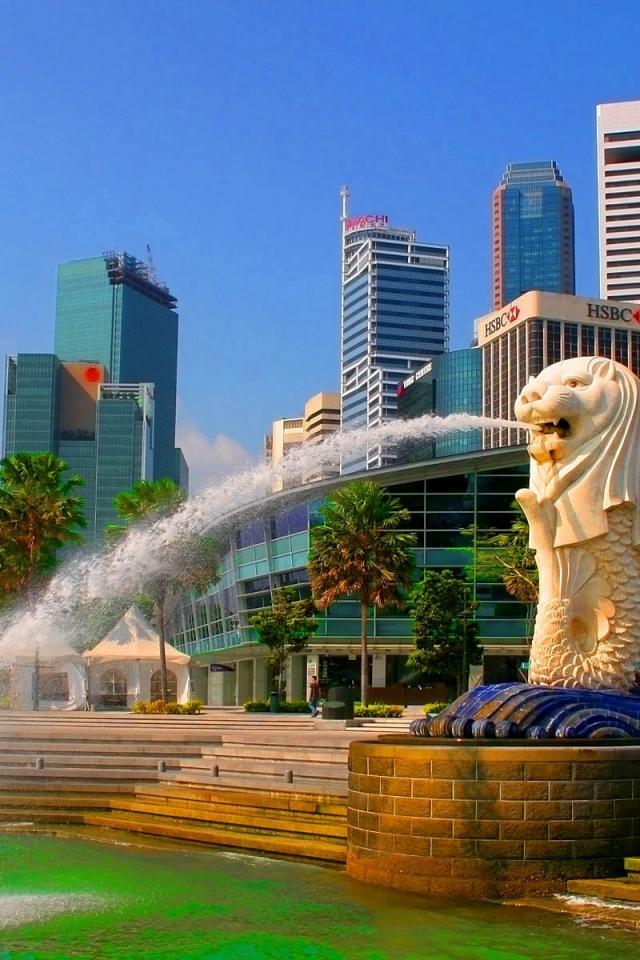 マーライオン シンガポールの景色 Iphone壁紙ギャラリー
