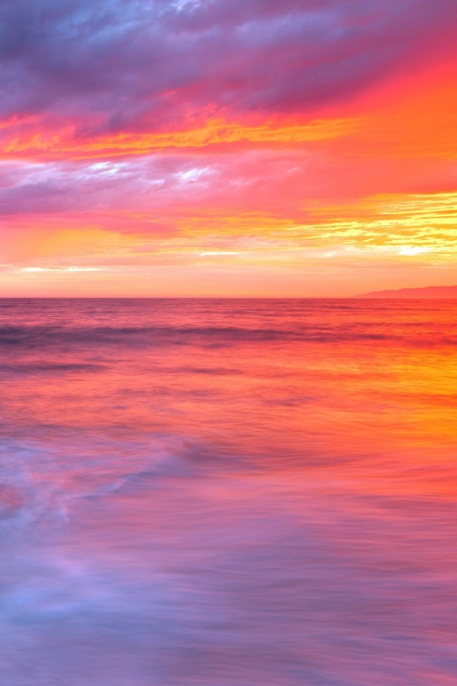 夕焼けと海の美しいグラデーション Iphone壁紙ギャラリー