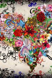 花のタトゥー - iPhone壁紙