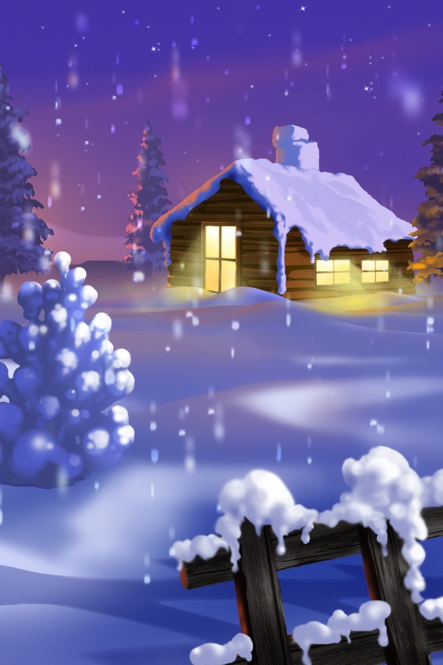 雪と小屋 Iphone壁紙ギャラリー