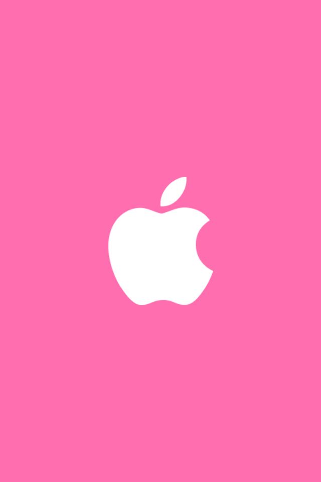 アップルのロゴマーク ピンク地 Iphone壁紙ギャラリー