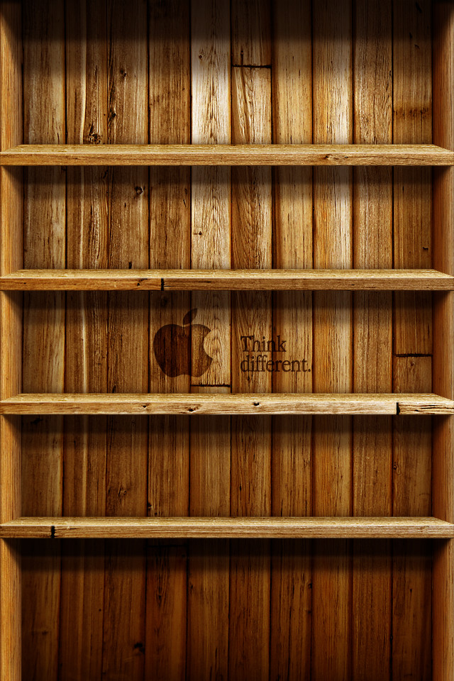 Wood Shelf Wallpaper For Iphone 4 4s Bluespeaker Iphone壁紙