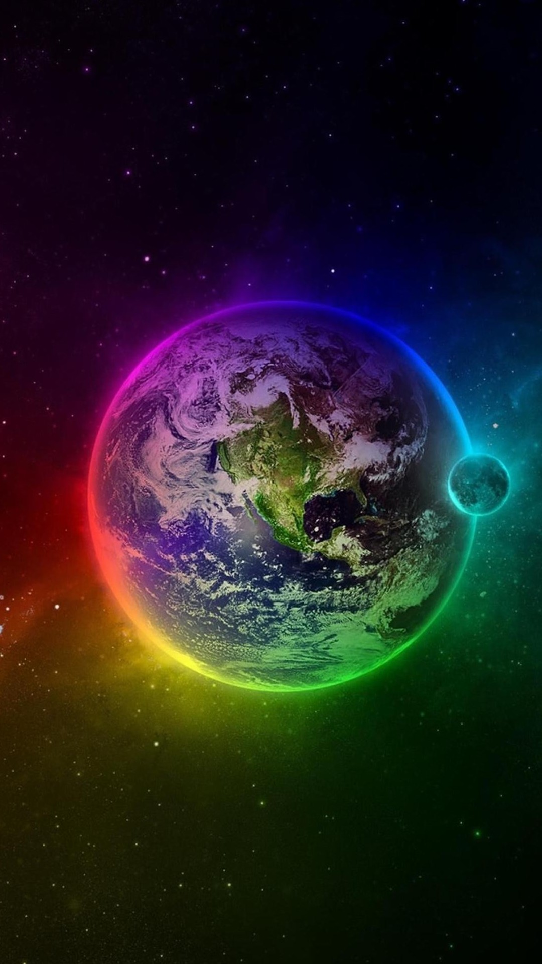 虹色に輝く惑星 Iphone12 スマホ壁紙 待受画像ギャラリー
