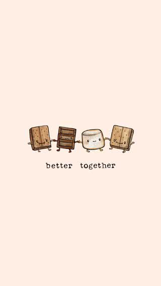 better together | かわいいイラストのスマホ壁紙