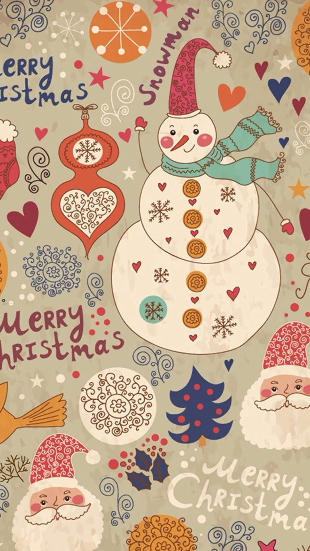 レトロなクリスマスのイラスト Iphone12 スマホ壁紙 待受画像ギャラリー