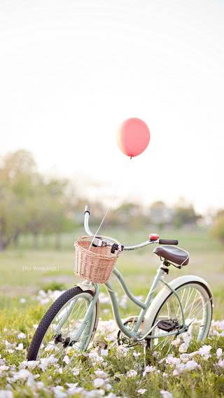 自転車と風船