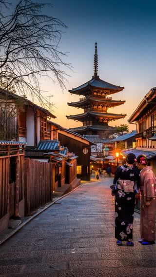 京都 清水寺の夜桜 Iphone12 スマホ壁紙 待受画像ギャラリー
