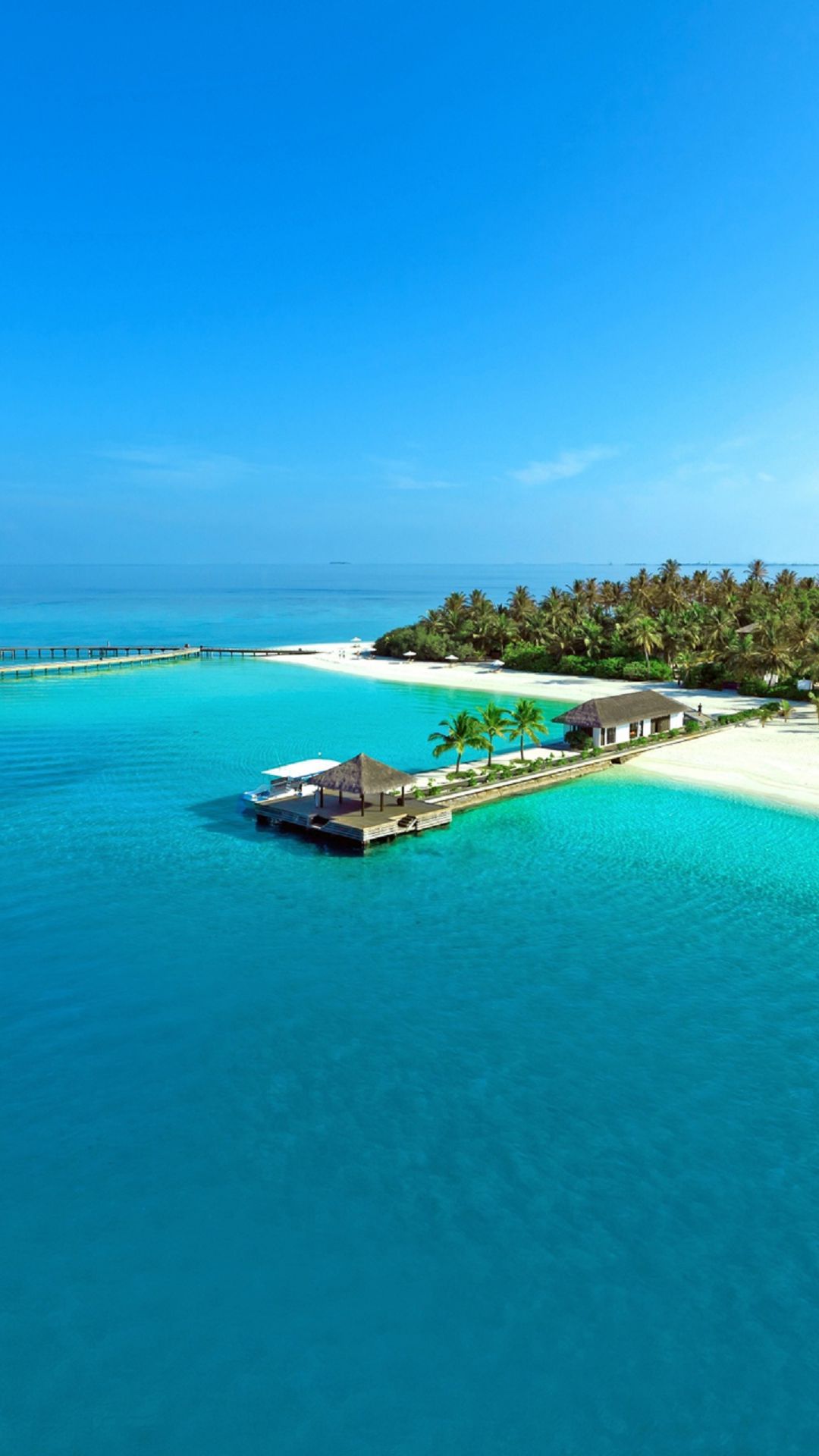 Maldives Resort Light Blue Sea Island Iphone 6 Plus Hd Wallpaper Ipod