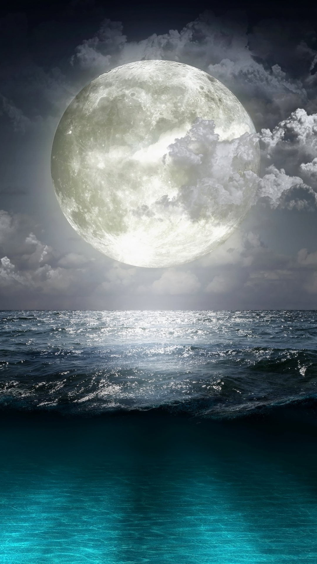 満月と海 Iphone12 スマホ壁紙 待受画像ギャラリー