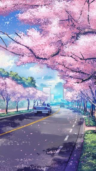 ドット絵の桜並木
