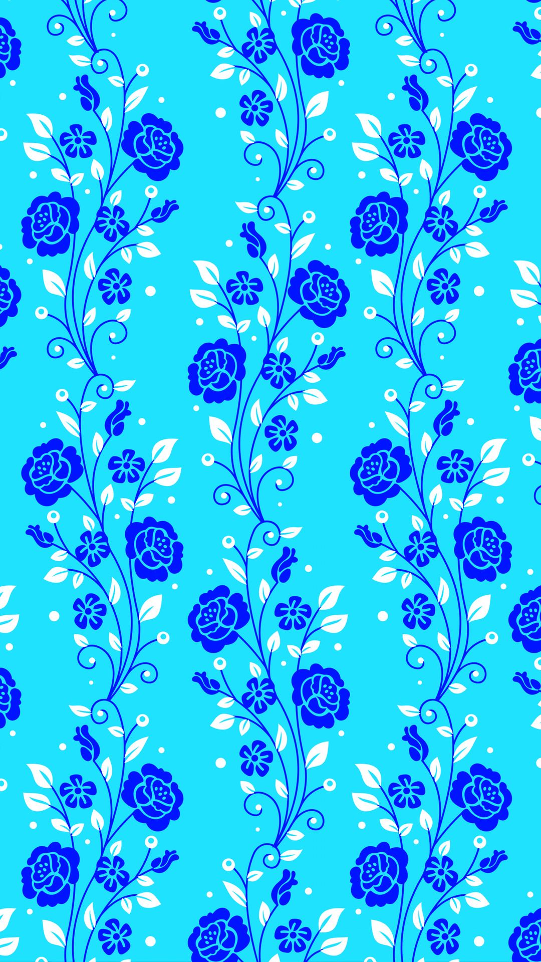 ブルーの花柄 Iphone13 スマホ壁紙 待受画像ギャラリー