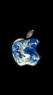 【スマホ壁紙】リンゴ型の地球【Appleロゴ】
