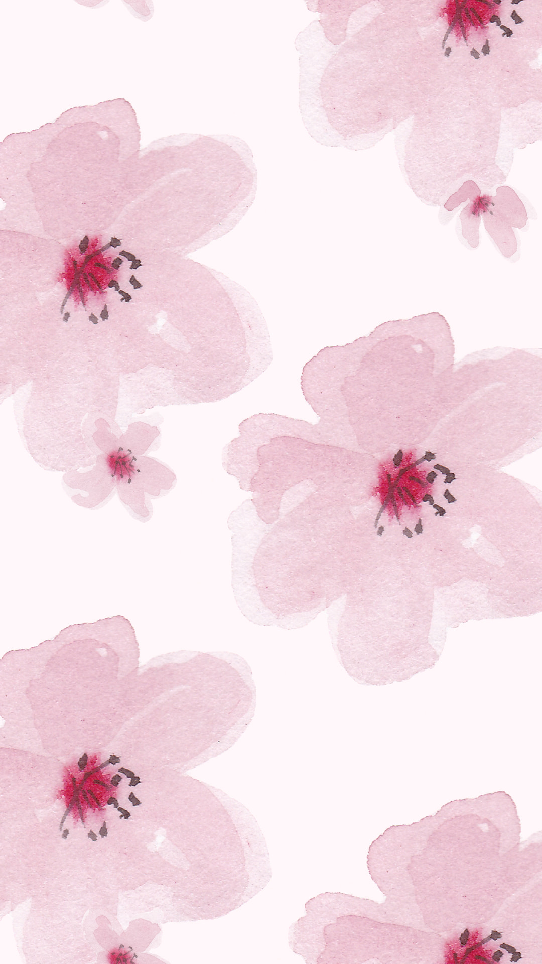 絵の具で描いた花のイラスト Iphone13 スマホ壁紙 待受画像ギャラリー