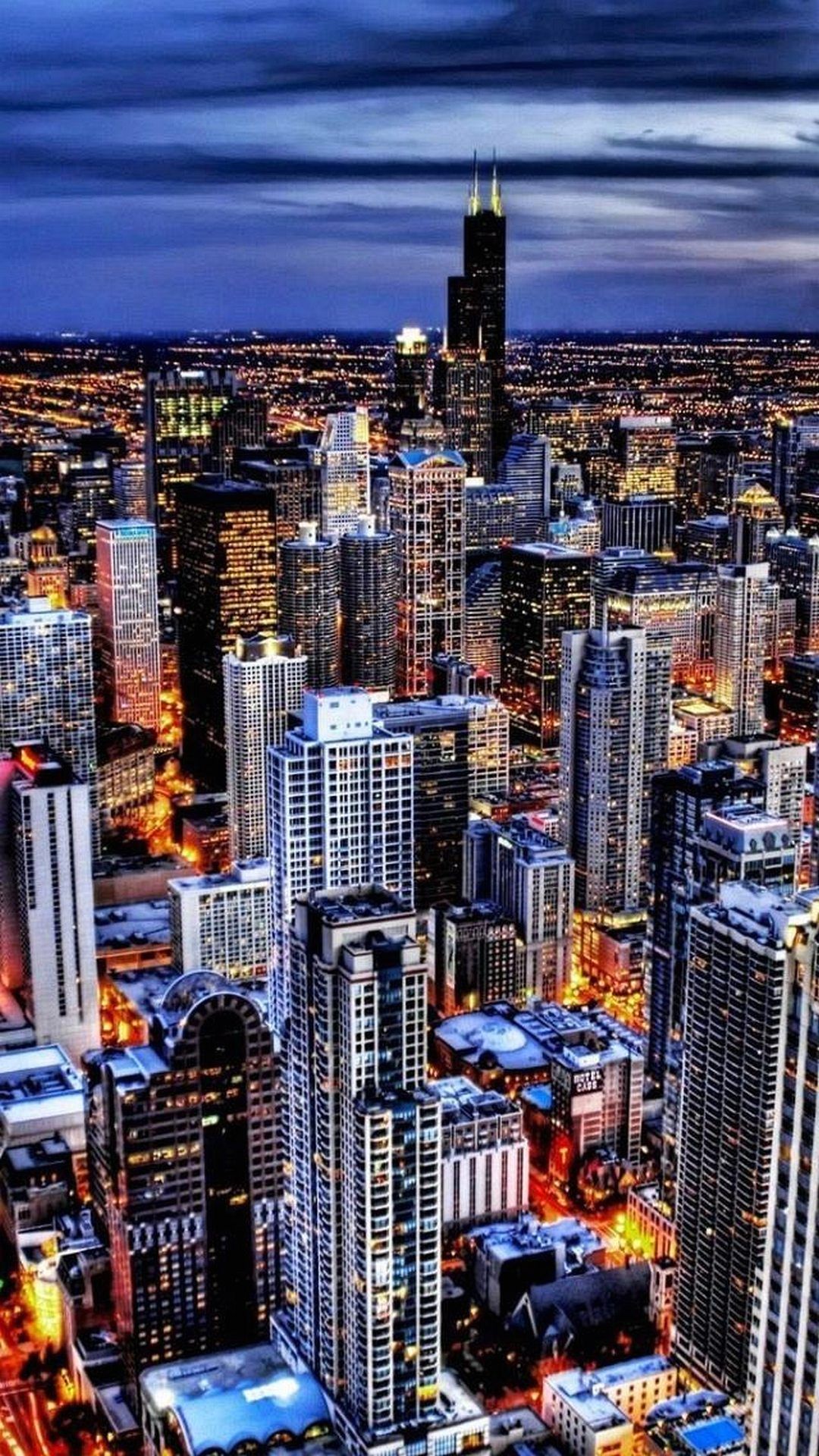 シカゴの夜景 Iphone13 スマホ壁紙 待受画像ギャラリー