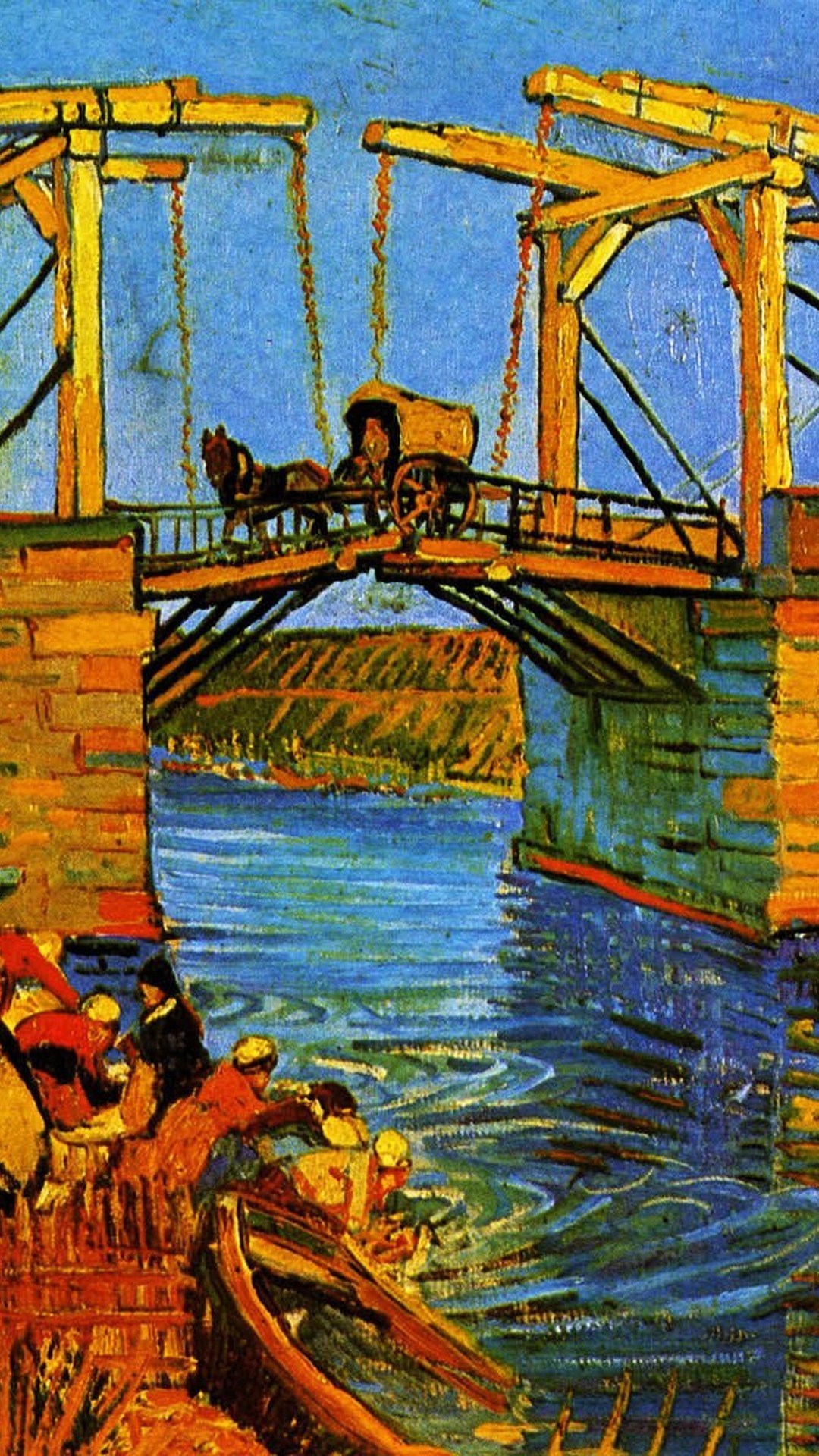 ゴッホ 「アルルの跳ね橋」アルルのラングロワ橋と洗濯する女性たち
