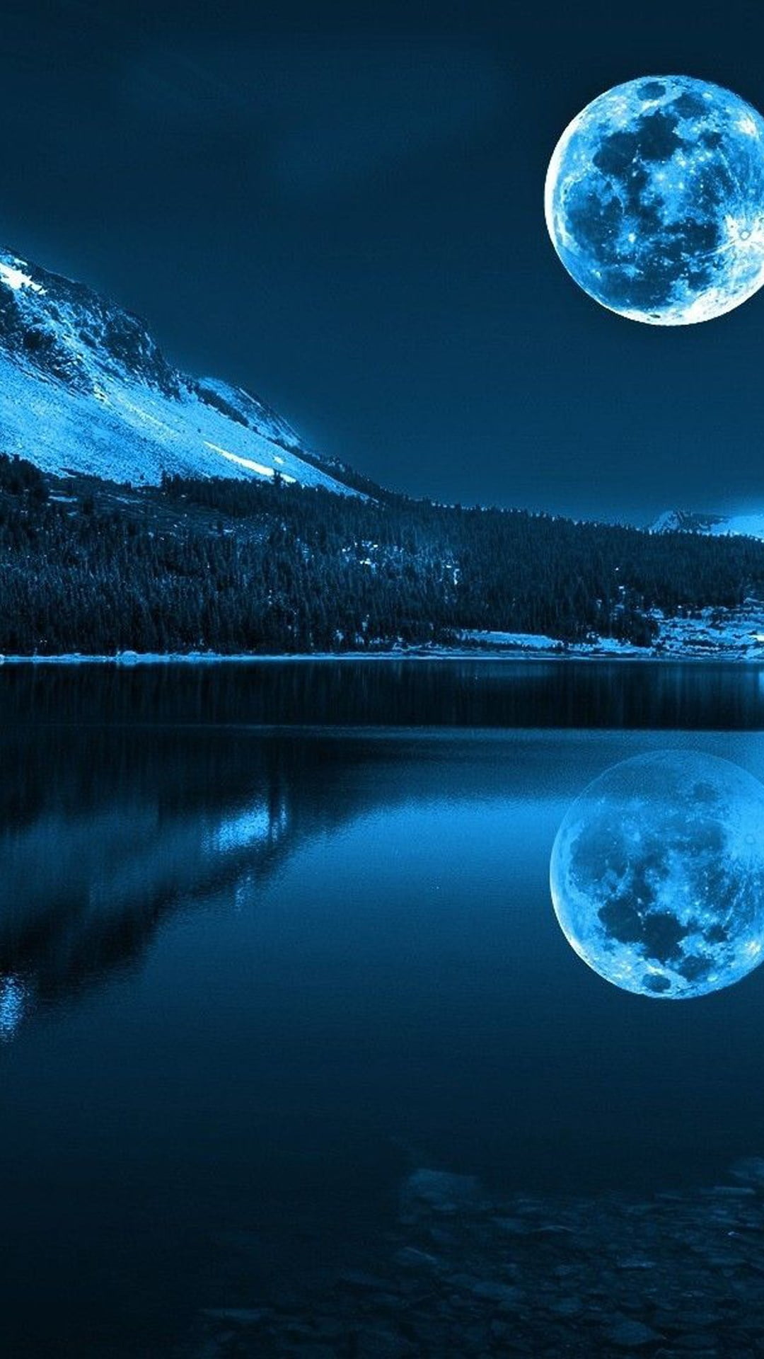 月夜の湖 Iphone14 スマホ壁紙 待受画像ギャラリー
