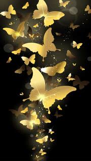 【ゴールド】羽ばたく金色の蝶
