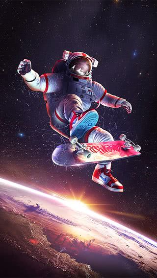 宇宙飛行士のスケートボード
