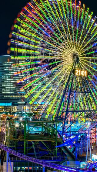 遊園地の夜景