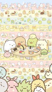 すみっコぐらし - おすしの会 | かわいいiPhone壁紙