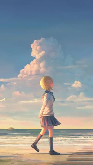 浜辺の少女