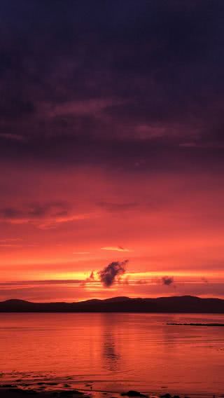 夕日に染まる自然