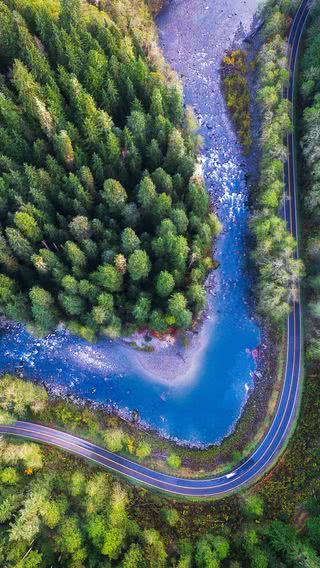 山沿いの道路