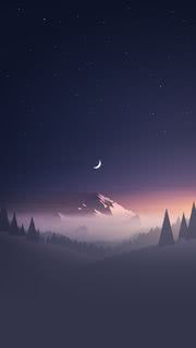 夜の山 | イラストのiPhone壁紙