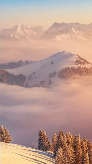 スイスの雪山