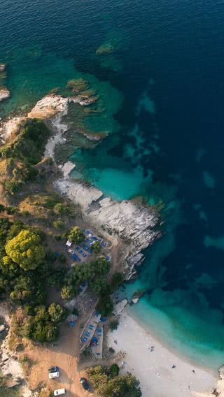 海辺の航空写真