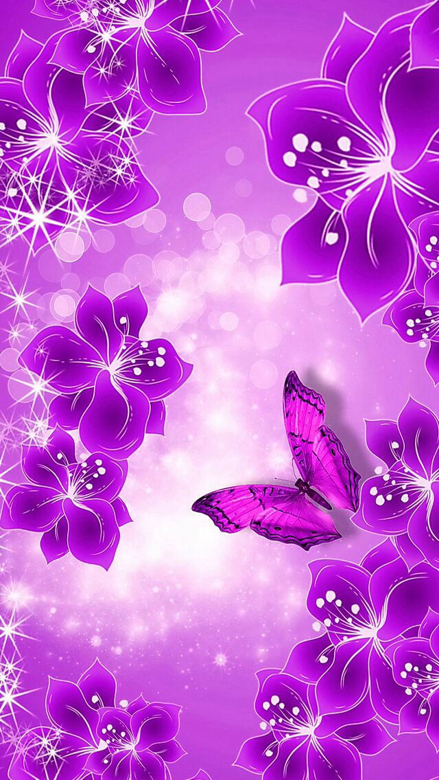 Purple Butterfly ガーリーなスマホ壁紙 スマホ壁紙 Iphone待受画像ギャラリー