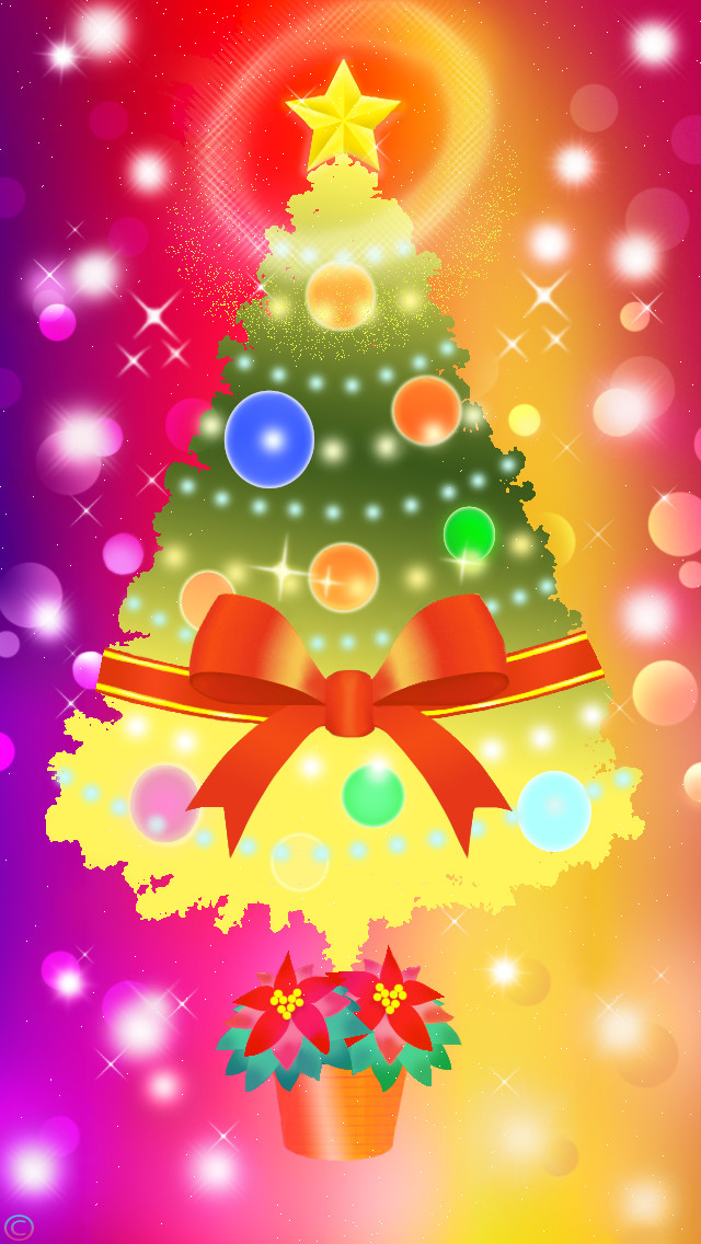 賑やかなクリスマスツリー スマホ壁紙 Iphone待受画像ギャラリー