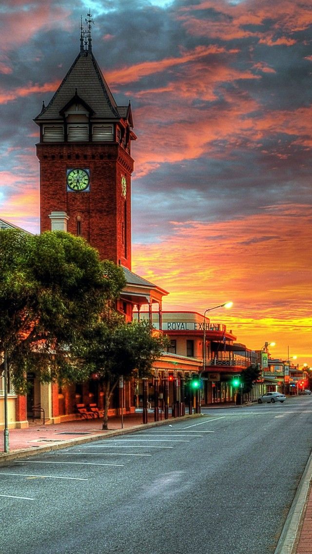 オーストラリアの町の夕焼け スマホ壁紙 Iphone待受画像ギャラリー
