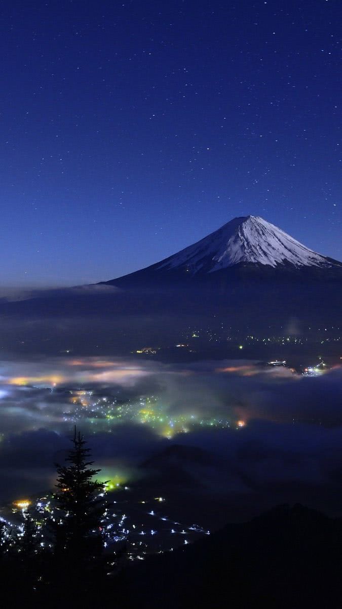 人気80位 富士山 夜景 スマホ壁紙 Iphone待受画像ギャラリー